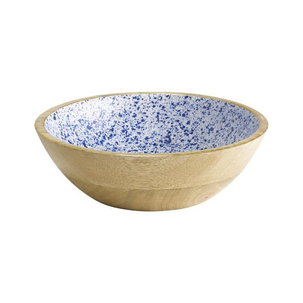 Bol APS "MANGO", bois de manguier, revêtement intérieur en résine époxy, Ø 24 cm, 1,1 litre, blanc-bleu, 01051