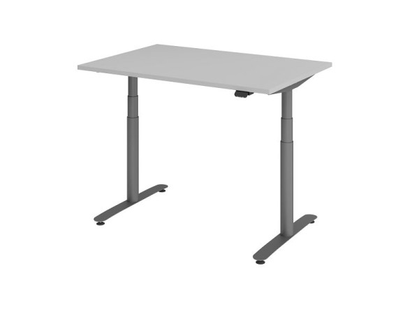 Hammerbacher bureau assis-debout électrique 120x80cm gris/graphite, VXDLR12/5/G
