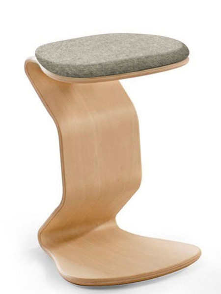 Tabouret NEST NATURE moyen avec coussin d'assise plat en noix de coco, gris, 1116_96_32044