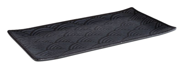 Plateau APS GN 1/3 -DARK WAVE-, 32,5 x 17,6 cm, hauteur : 2 cm, mélamine, intérieur : décor, extérieur : noir, 84902