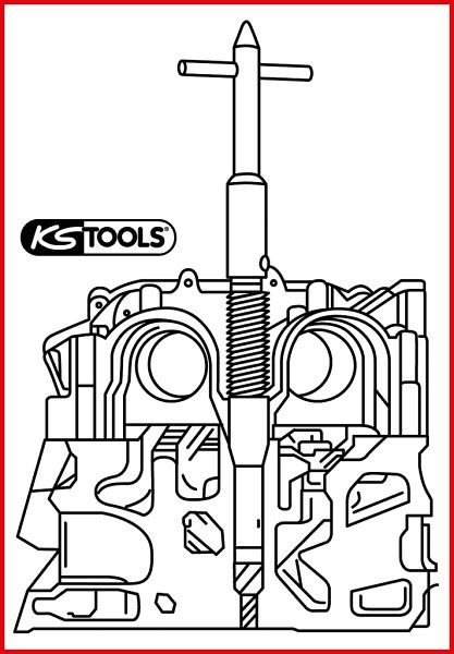 Outil de nettoyage de siège d'injecteur KS Tools, 1,6 l PSA diesel à rampe commune, 152.1395