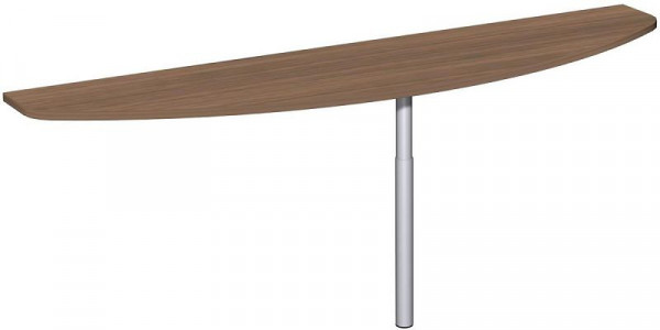 Table à rallonge geramöbel avec pied d'appui, matériel de liaison inclus, réglable en hauteur, 2000x500x680-820, noyer/argent, N-657253-NS
