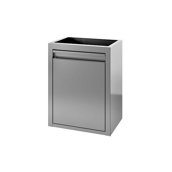 Poubelle Vaiotec pour table de travail 600, acier inoxydable AISI 304, 40x58,5x58 cm, 10858