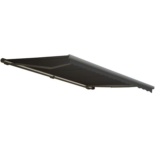 Store à cassette électrique Mendler T123, cantonnière cassette complète 4,5x3m, polyester anthracite, gris, 58250+34295+58309+62482
