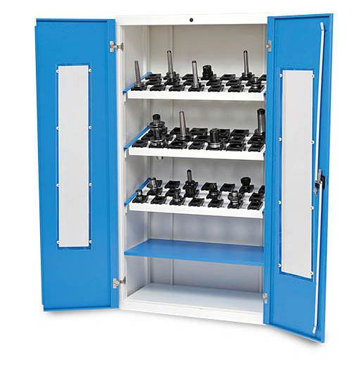 Vitrine CNC Bedrunka+Hirth, R36-16, 2 portes vitrées en plexiglas, avec 3 cadres porte-outils CNC, 980 x 500 x 1838 mm, 04.2118.00/3A