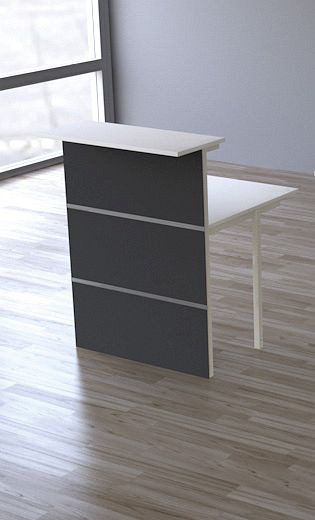 Extension de comptoir Kerkmann, L 800 x P 950 x H 1120 mm, anthracite, 21357713