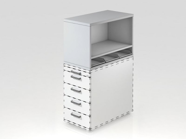 Étagère supérieure Hammerbacher pour conteneur SC gris, 42,8x80x53 cm (LxPxH), VSCA1/5