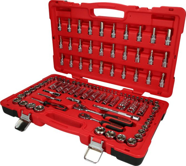 KS Tools Jeu de clés à douilles 1/4"+3/8" CHROMEplus, 100 pièces, 958.0699