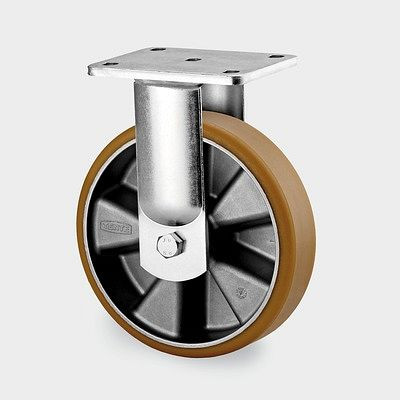 Roulette fixe TENTE-ROLLEN, roue Ø 200 mm, capacité de charge 800 kg, hauteur de construction 245 mm, A 92 Shore, 9688ITP200P63 Plat