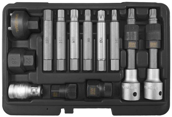 Jeu d'embouts SW-Stahl pour poulie à roue libre, 1/2", 13 pièces, 05257L