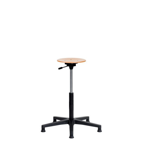 Tabouret de travail SOFAME NATUR sur patins, hauteur d'assise 52-78 cm, piètement polyamide, W050010016