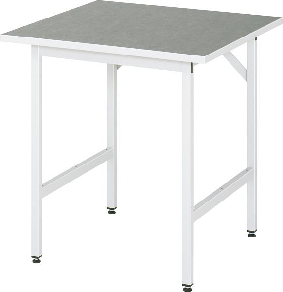 Table de travail RAU série Jerry (3030) - réglable en hauteur, plan de travail avec revêtement linoléum/universel, 750x800-850x800 mm, 06-500L80-07.12