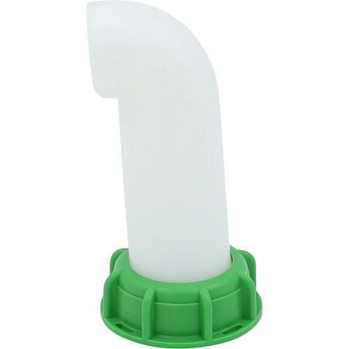 Buse de sortie DENIOS IBC DN 50, en 2 parties, avec gros filetage S60x6 IT, coudée à 90°, lot de 5, 311440