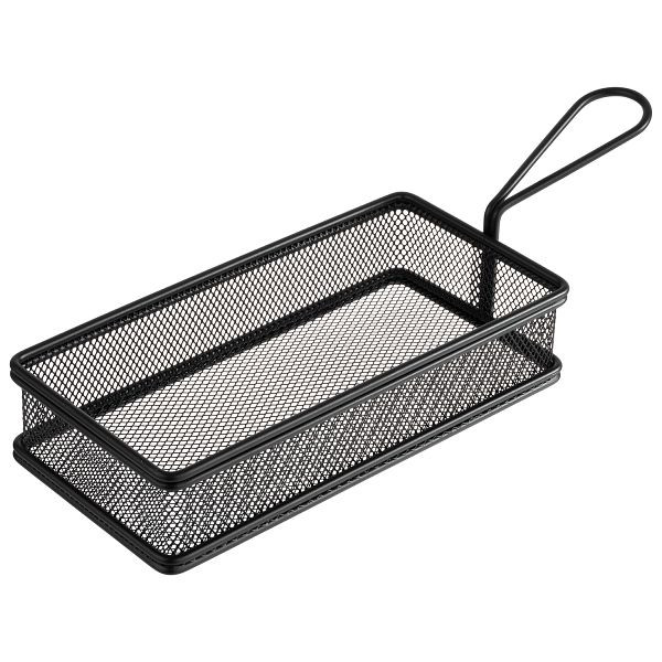 Panier de service APS, 21,5 x 10,5 x 4,5 cm, acier inoxydable, noir, poignée : 9,5 cm, -SNACKHOLDER-, 40628