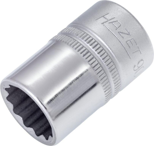 Embout pour clé à douille Hazet, double six pans, carré creux 12,5 mm (1/2 pouce), 16 mm, moleté, 900Z-16