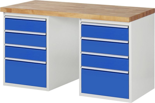 Etabli RAU série 7000 - conception modulaire, 8 x tiroirs, 1500x840x700 mm, 03-7510A3-157B4S.11
