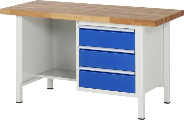 Etabli RAU série 8000 - modèle 8452, L1500 x P700 x H840-1040 mm, base système L1235 x P650 x H800-1000 mm, 03-8452A2-157B4H.11
