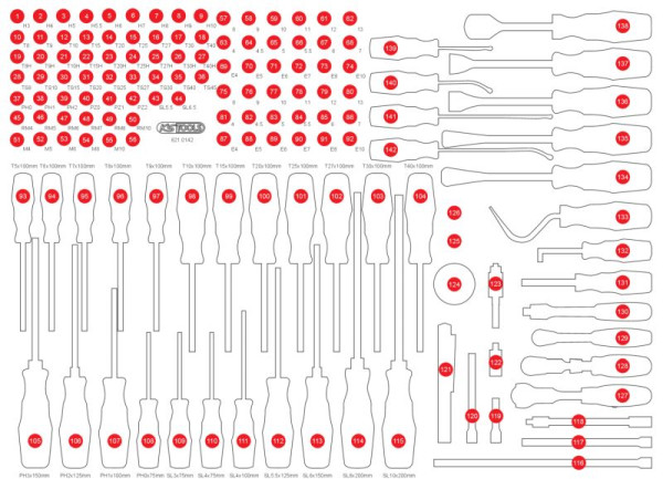 KS Tools Insert en mousse vide pour 821.0142, 821.0142-97