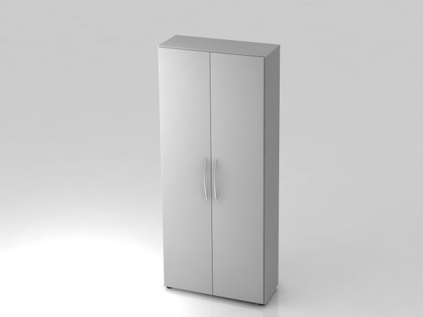 Armoire Hammerbacher 5OH 34, poignée courbée profondeur 6 cm gris/gris, 80x34,6x188 cm (LxPxH), V4100/5/5/BM