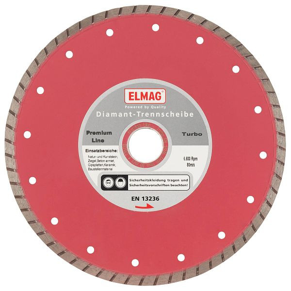Disque diamant ELMAG 115 mm, PREMIUM LINE - TURBO (alésage : 22,2 mm), 61530