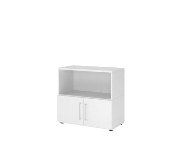 Hammerbacher étagère/portes, 2OH, blanc/blanc, VFW28T1KG/W/W/BS