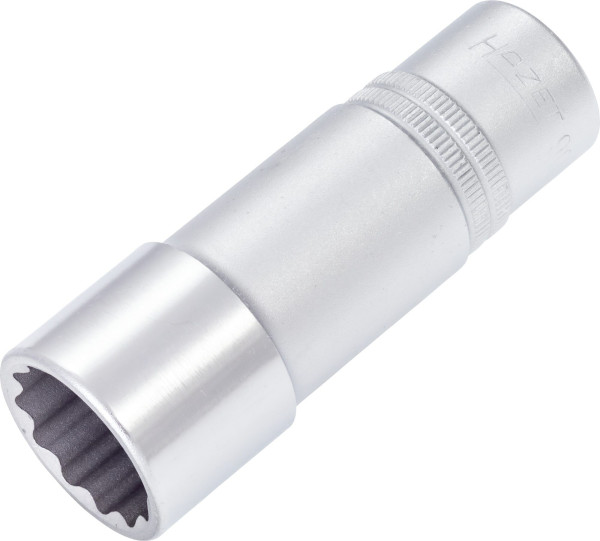 Embout pour clé à douille Hazet, double six pans, carré creux 12,5 mm (1/2 pouce), 22 mm, version longue avec moletage, 900TZ-22