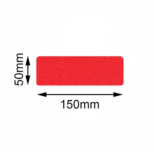 Marqueur de sol Mehlhose rectangle rouge de sécurité 50x150mm, UE: 10 pièces, KSRS1V10