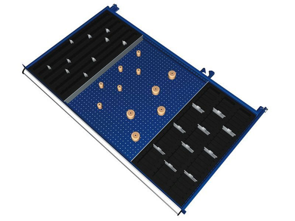 Kit de matériel de séparation KLW pour tiroirs hauteur 50 mm dans armoire SKB, taille d'armoire 1201 x 750 mm L x P, SKB-B06-032