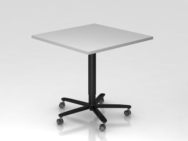 Table élévatrice colonne Hammerbacher 80x80cm gris/noir, cadre noir, VST88/5/D