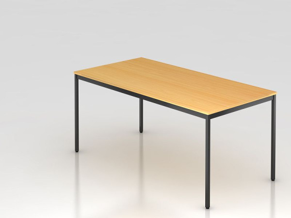 Hammerbacher table de réunion base carrée 160x80cm hêtre, forme rectangulaire, VVS16/6/D
