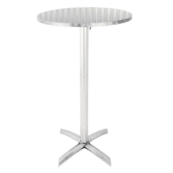 Table haute ronde pliable Bolero en acier inoxydable 60cm, GR396