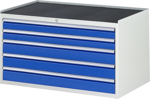 Armoire à tiroirs RAU série 7000, L1145 x P650 x H645mm, support métallique, hauteur 25 mm, tiroirs : 2xH90, 3xH120 mm, 13-XXL3.20A-MT.11