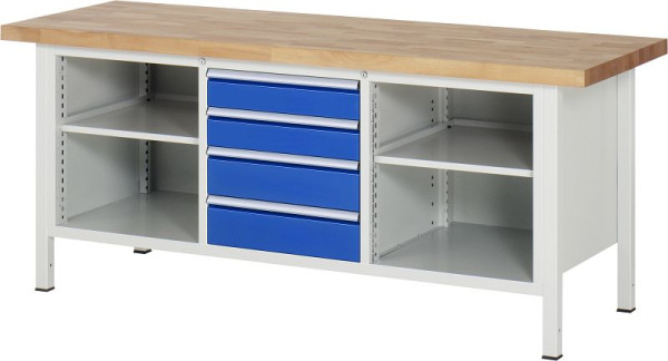 Etabli RAU série 8000 - modèle 8566, L2000 x P700 x H840 mm, base système L1800 x P650 x H800 mm, 03-8566A2-207B4S.11