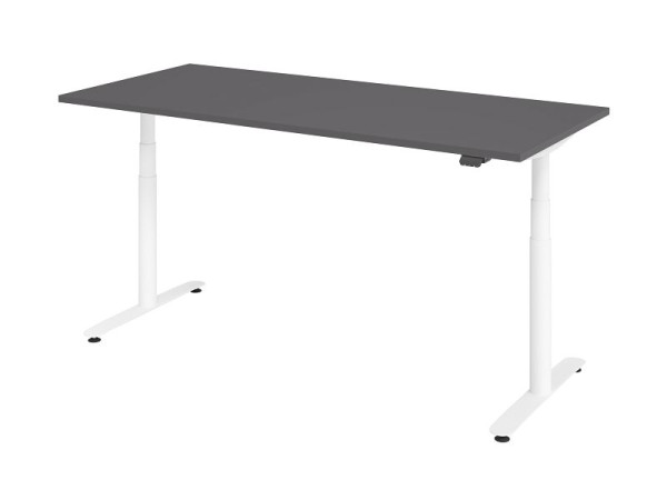 Hammerbacher bureau assis-debout électrique 180x80cm graphite/blanc, VXDLR19/G/W