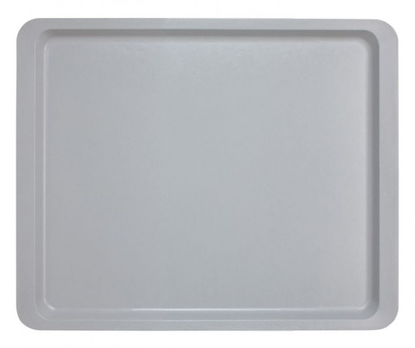 Plateau Versa en polyester Cambro avec surface lisse forme de bord plat 32,5 x 26,5 cm gris clair, UE : 12 pièces, GP1070A27