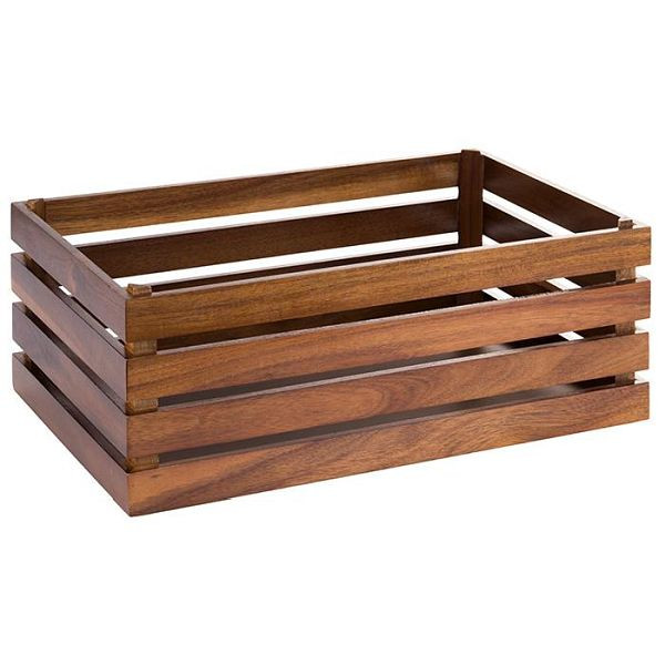 Caisse en bois APS -SUPERBOX-, 55,5 x 35 cm, hauteur : 20 cm, bois d'acacia, adaptée pour GN 1/1, 11721