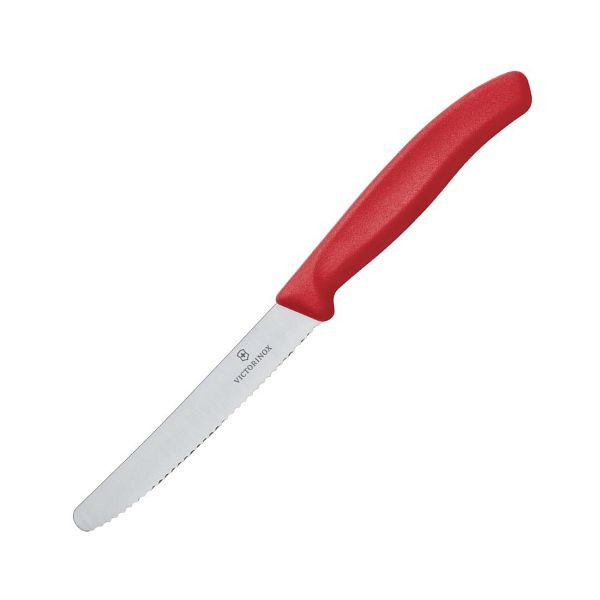 Couteau à tomates Victorinox bord dentelé 11cm rouge, CX751