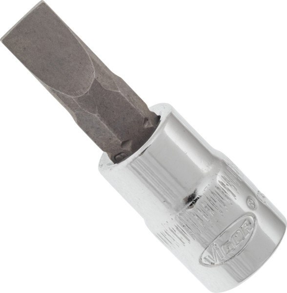 Embout de tournevis VIGOR, carré creux 6,3 mm (1/4 pouce), profil à fente, 1,2 x 6,5 mm, V2597N