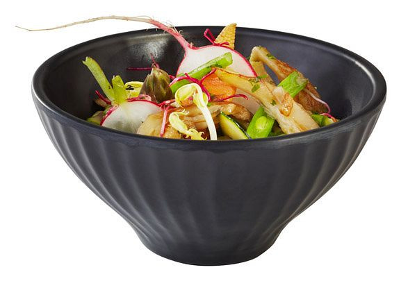 Bol APS -AIKO-, Ø 11,5 cm, hauteur : 6 cm, mélamine, noir, aspect pierre, 0,2 litre, 84331