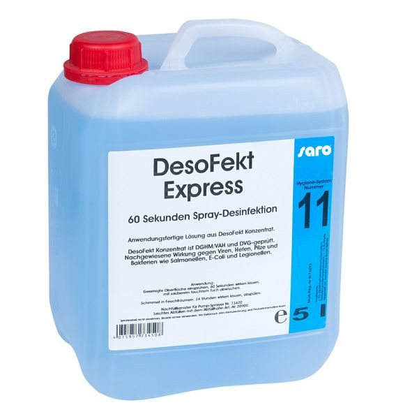 Saro DesoFekt Express Désinfection par pulvérisation de 60 secondes modèle CAPELLA, UE : 5 litres, 470-1003