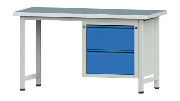 Établis ANKE Établi combiné, modèle 711 E, 1500 x 700 x 840 mm, RAL 7035/5012, UBP 40 mm, 510.544