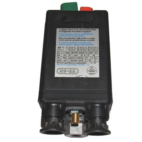 Pressostat AEROTEC - 400 V - 10 bar - 4-6.3 A - 3/8 pouce IT - 3 sorties 1/4 pouce IT, 9063147