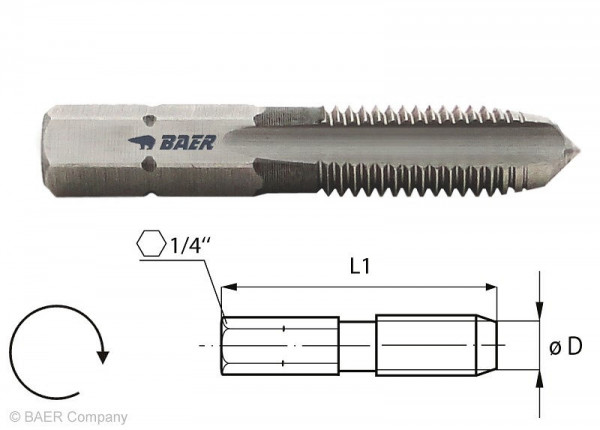BAER Taraud HSSG M 4 x 0,7, 111201003