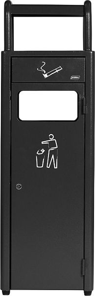 Poubelle externe Orgavente avec cendrier, HxLxP 960x300x250 mm, 24L / 3,3L, gris foncé, AT-1272-DGRY