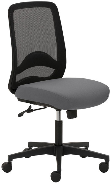 Mayer Sitzmöbel chaise pivotante, dossier bas en résille noir, siège très rembourré, gris, 2218_30614