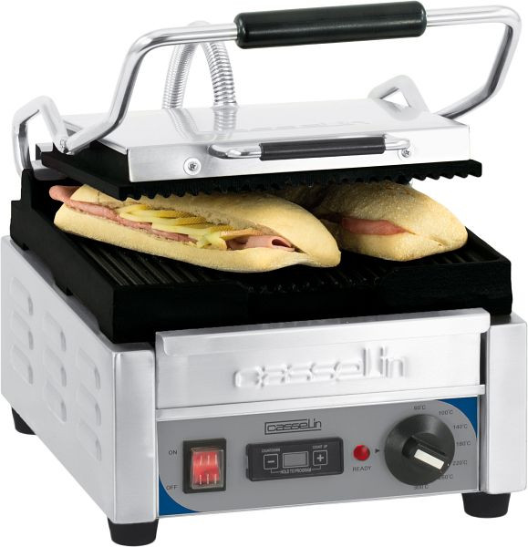 Casselin Panini-Grill S - Premium - Rainuré / Rainuré avec minuterie, CGPRRPPT