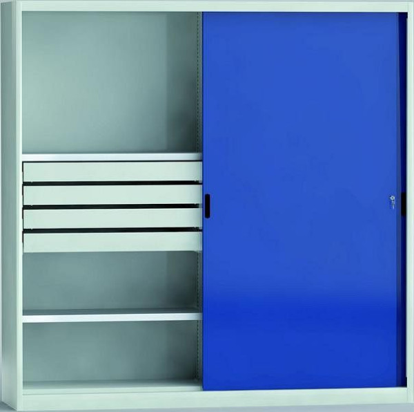Armoire à portes coulissantes KLW, avec cloison centrale, 2000 x 2000 x 525 mm, 7SN-UL2000TB-20S4MRB