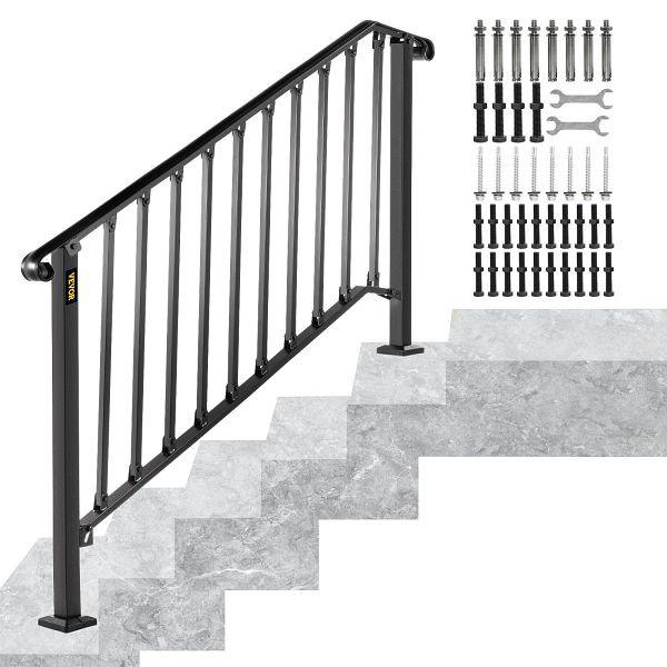 VEVOR rampe d'escalier rampe d'entrée pour 4 ou 5 escaliers, LTFS4H5BHSTL00001V0