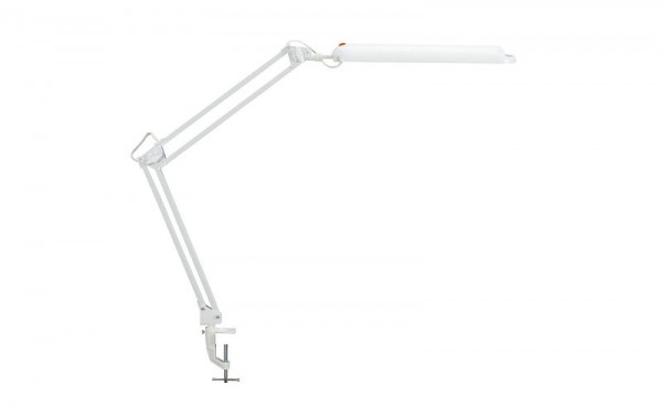 MAUL lampe de table à économie d'énergie MAULatlantic, avec pied à pince, blanc, 8213502