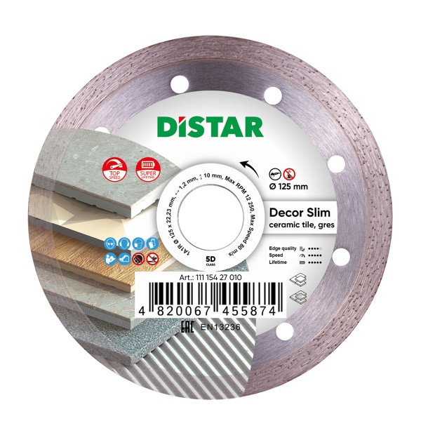 Disque à tronçonner diamanté Distar 1A1R 125 Decor Slim, 11115427010